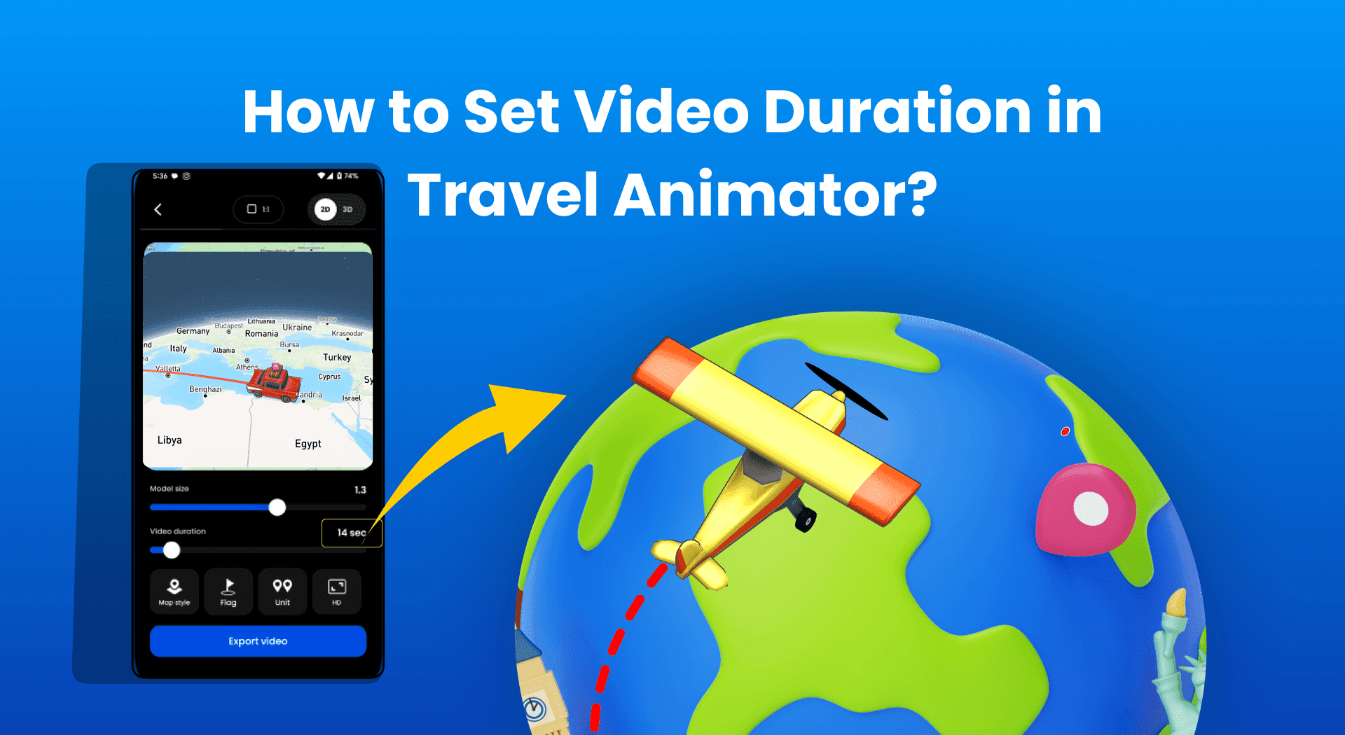 How to Adjust Video Duration in Travel Animator?