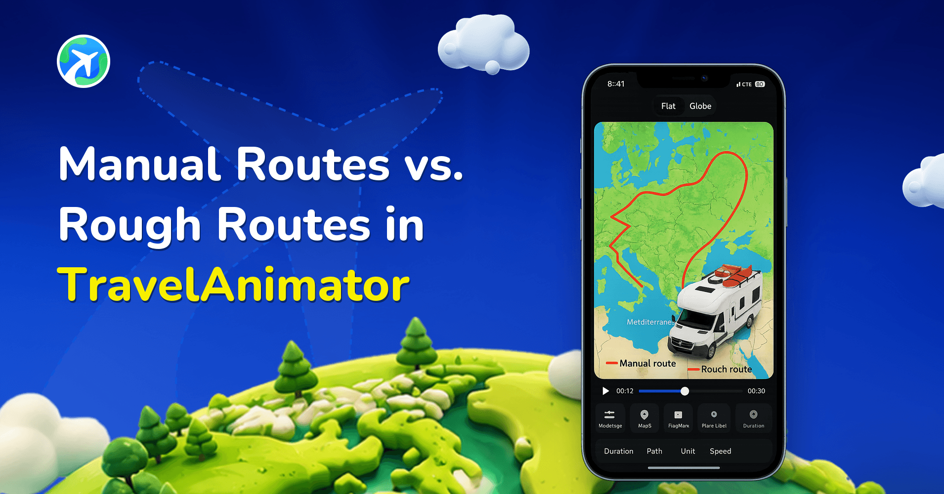 Manual Routes vs. Rough Routes in TravelAnimator