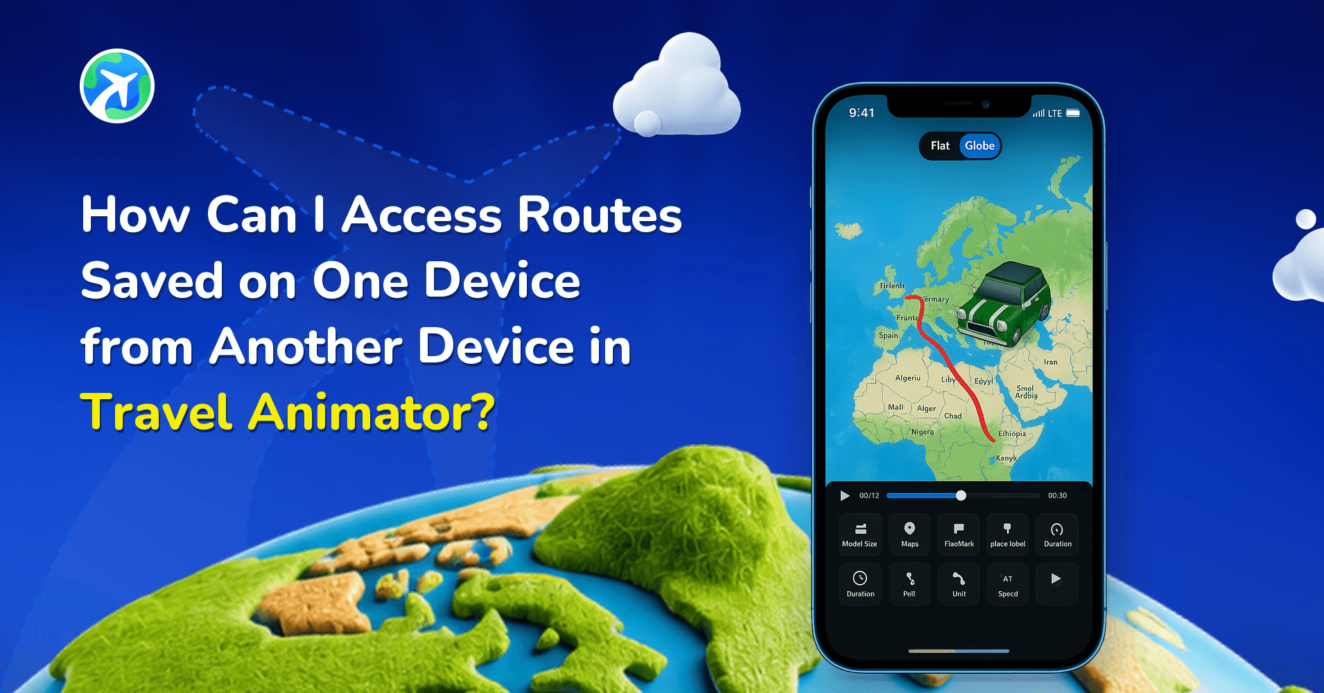 How Can I Access Routes Saved on One Device from Another Device in Travel Animator?