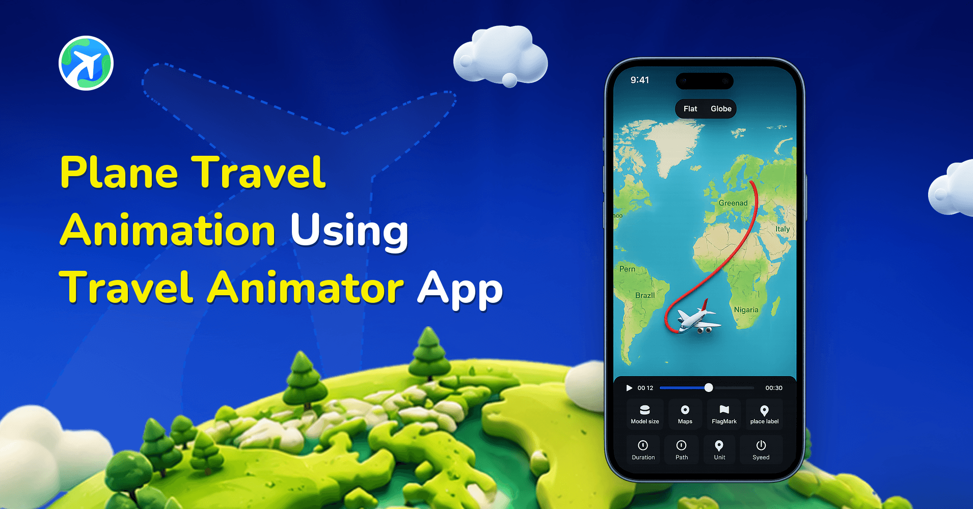 Plane Travel Animation Using Travel Animator App