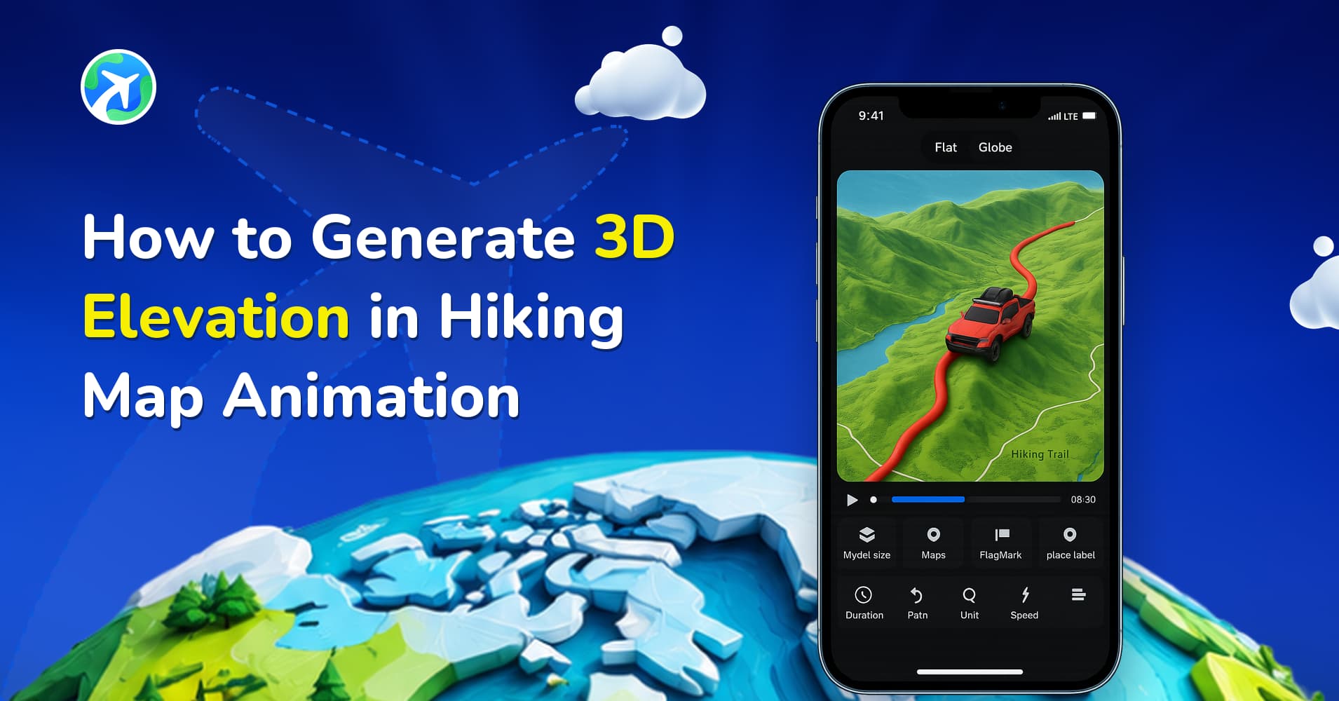 How to Generate 3D Elevation in Hiking Map Animation