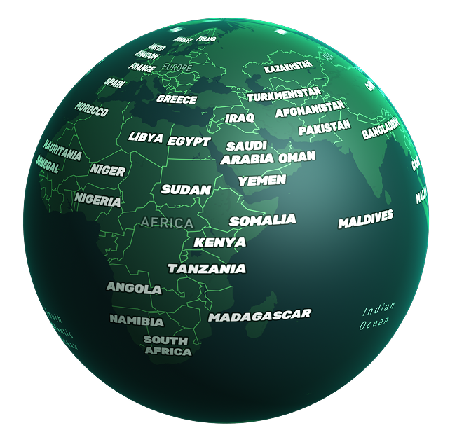 Labelled green globe map style